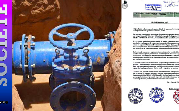TOUBA / Sabotage du réseau d’eau à Ndamatou 2, l’OFOR et la mairie déposent une plainte collective… Une association promet de soutenir les accusés .