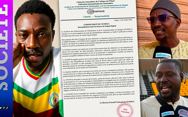 Communiqué sur Fegnal Digital : Vague de colère et d'indignation des journalistes contre le SYNPICS
