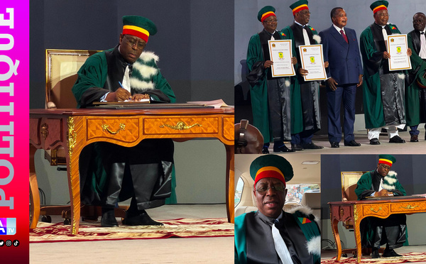 Congo : Sous les yeux de Denis Sassou Nguesso , Macky Sall élevé au rang de Docteur Honoris Causa aux côtés de Mahamadou Issoufou et Umaru Cissoko Embaló