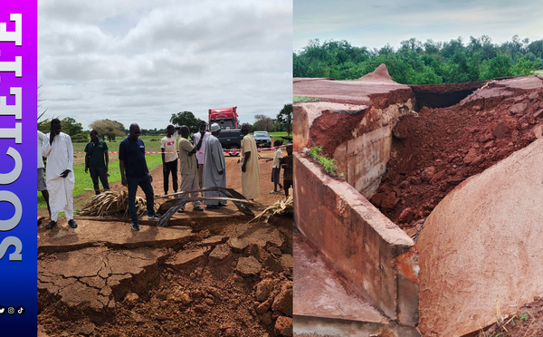 Fortes pluies à Ndiédieng : l’affaissement du pont de la commune sépare la population du reste du pays (images)