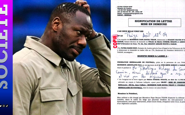 Pape Bouna Thiaw réclame 423,8 millions FCFA à la FSF : six mois de salaires et plusieurs primes impayés