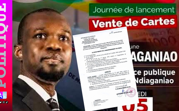Vente de cartes à Ndiaganiao : Le sous-préfet de Fissel annule l’autorisation accordée au parti PASTEF