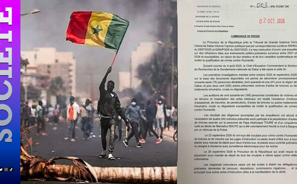 Enquête sur les crimes présumés de 2021-2024 : « 76 décès, plus de 200 victimes de tortures, 5 inculpations, 2 mandats de dépôt » ( Procureur de la République)