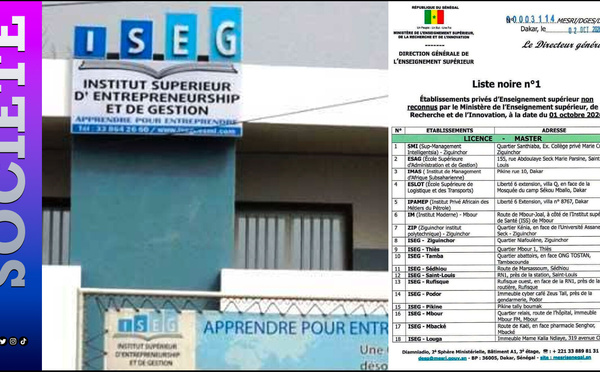 Liste noire de l'Enseignement supérieur : L'ISEG dénonce des accusations « diffamatoires » et annonce saisir la justice