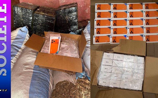 Keur-Ayib : la Douane saisit 3 200 téléphones d’une valeur de 160 millions de francs CFA, dissimulés dans un camion chargé de sacs de foin