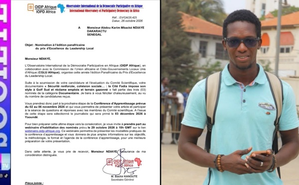 Prix PELL : Abdou Karim Ndiaye de Dakaractu nominé pour la deuxième année consécutive