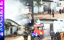 Technopole de Fadia : sept heures de lutte contre un incendie d'une rare violence, les sapeurs pompiers déploient d'importants moyens