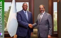 Macky Sall échange avec le président somalien Hassan Sheikh Mohamud  dans le cadre de sa campagne pour l’ONU